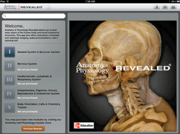 Imagen: La aplicación REVEALED de McGraw-Hill para anatomía y fisiología (Fotografía cortesía de McGraw-Hill Education).